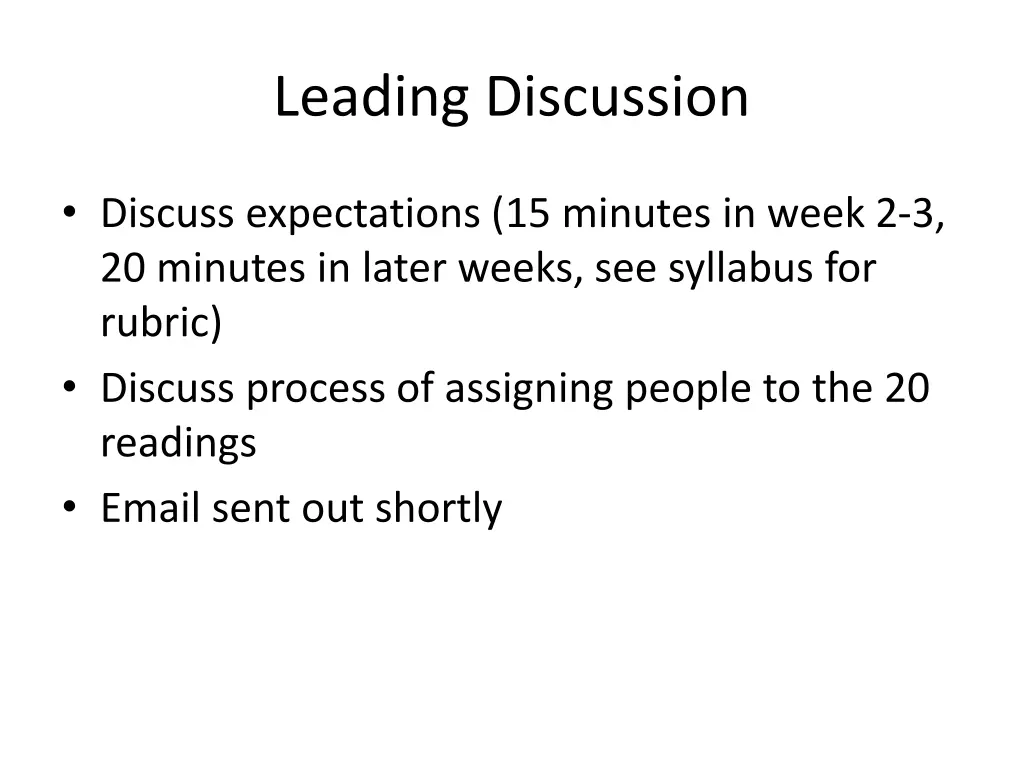 leading discussion