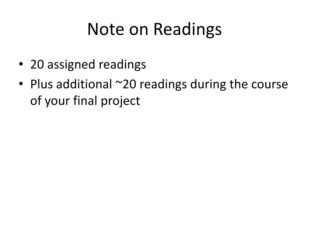 note on readings