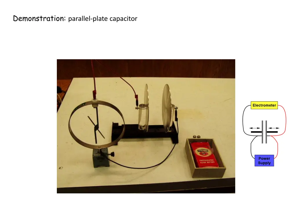 demonstration parallel plate capacitor