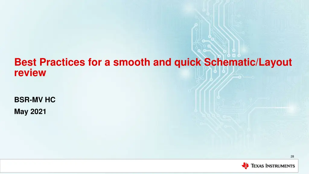 best practices for a smooth and quick schematic