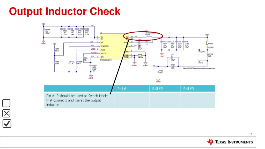 output inductor check