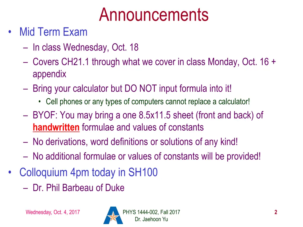 announcements
