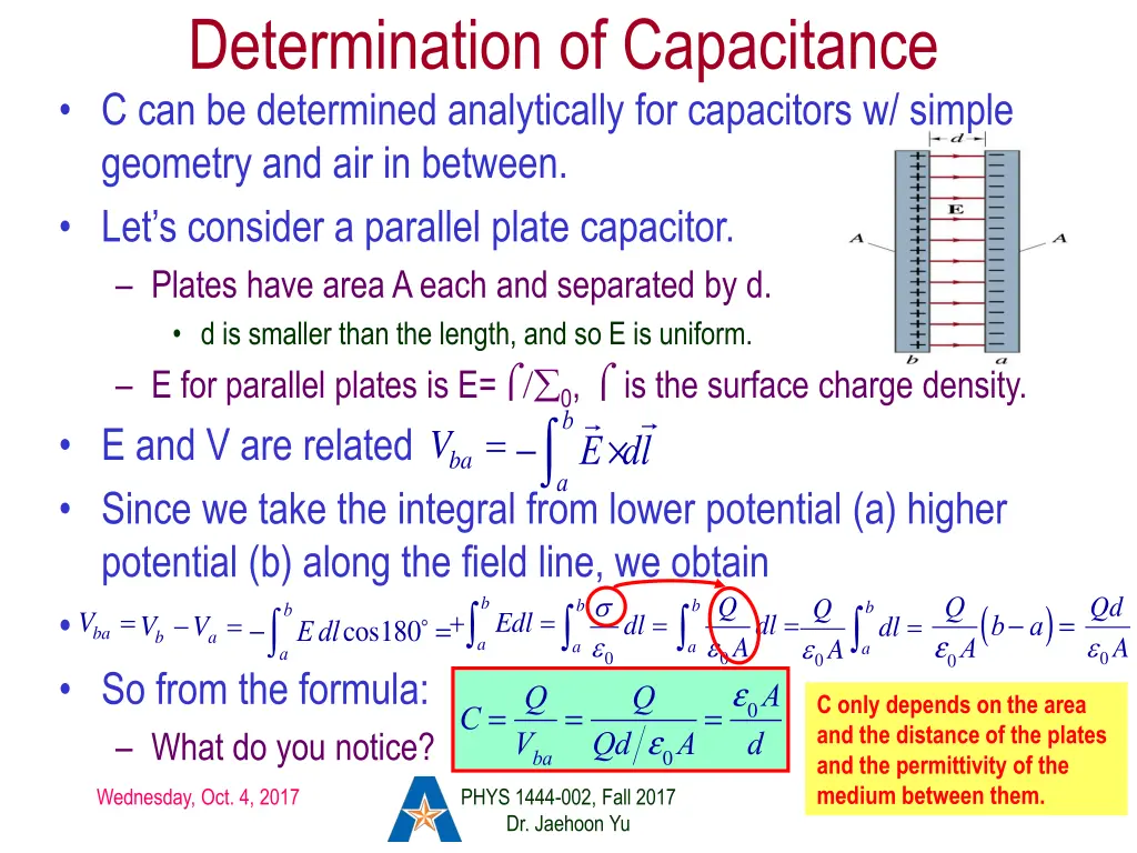 determination of capacitance c can be determined
