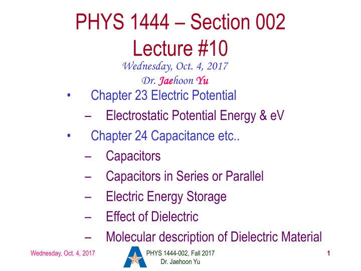phys 1444 section 002 lecture 10 wednesday