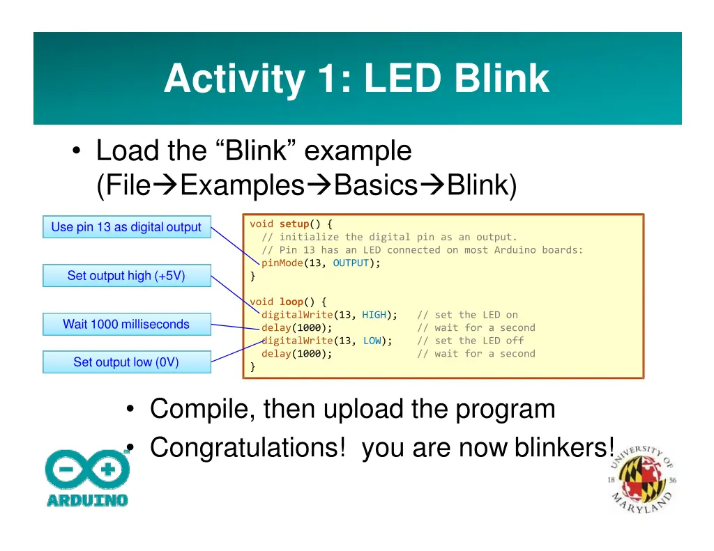 activity 1 led blink