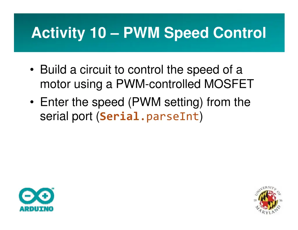 activity 10 pwm speed control