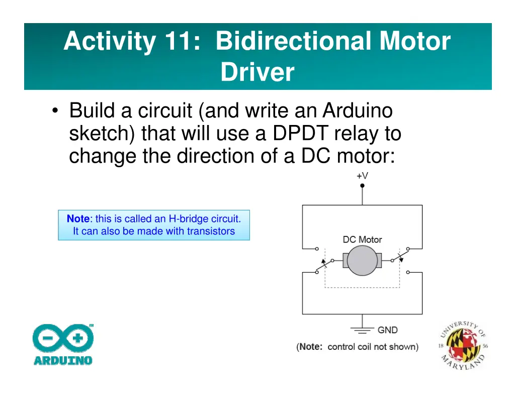 activity 11 bidirectional motor driver