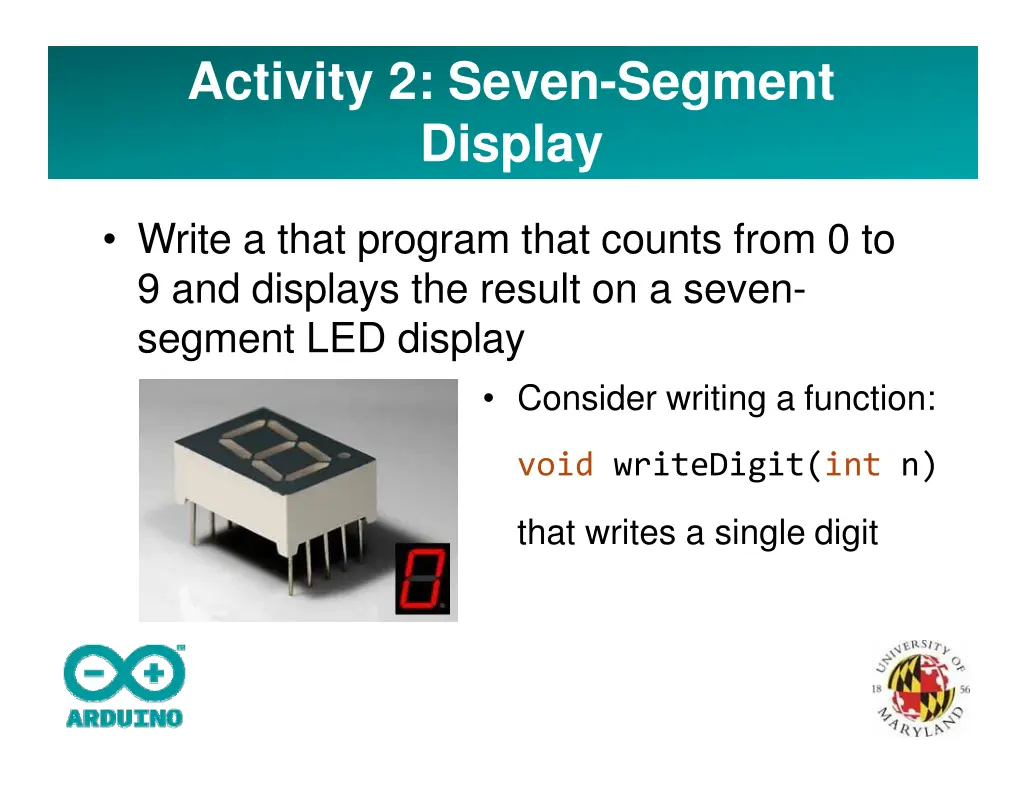 activity 2 seven segment display