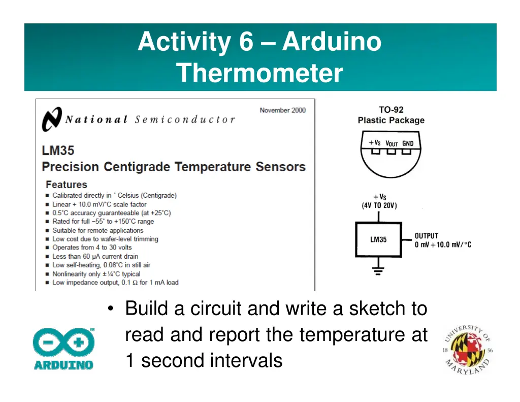 activity 6 arduino thermometer