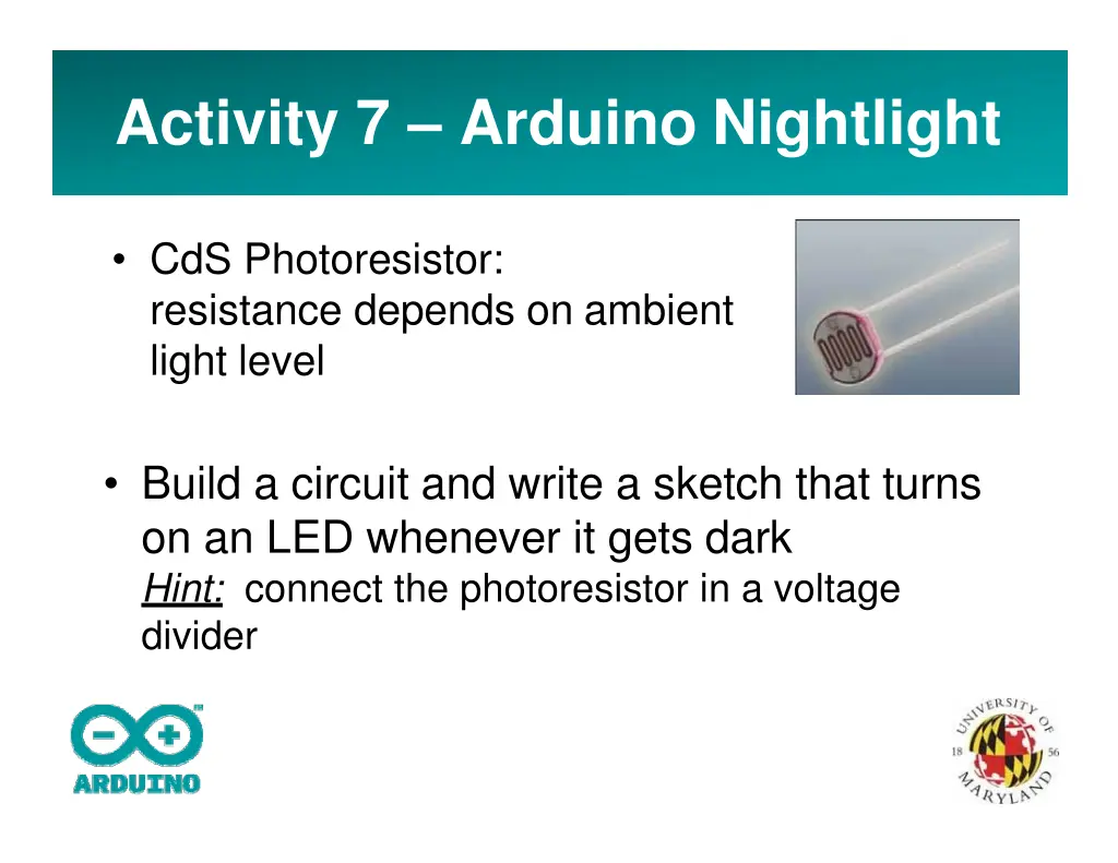 activity 7 arduino nightlight