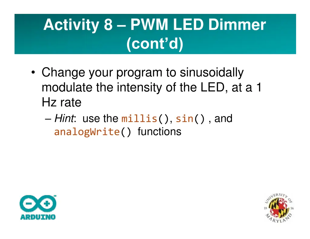 activity 8 pwm led dimmer cont d
