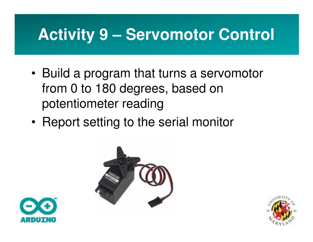 activity 9 servomotor control