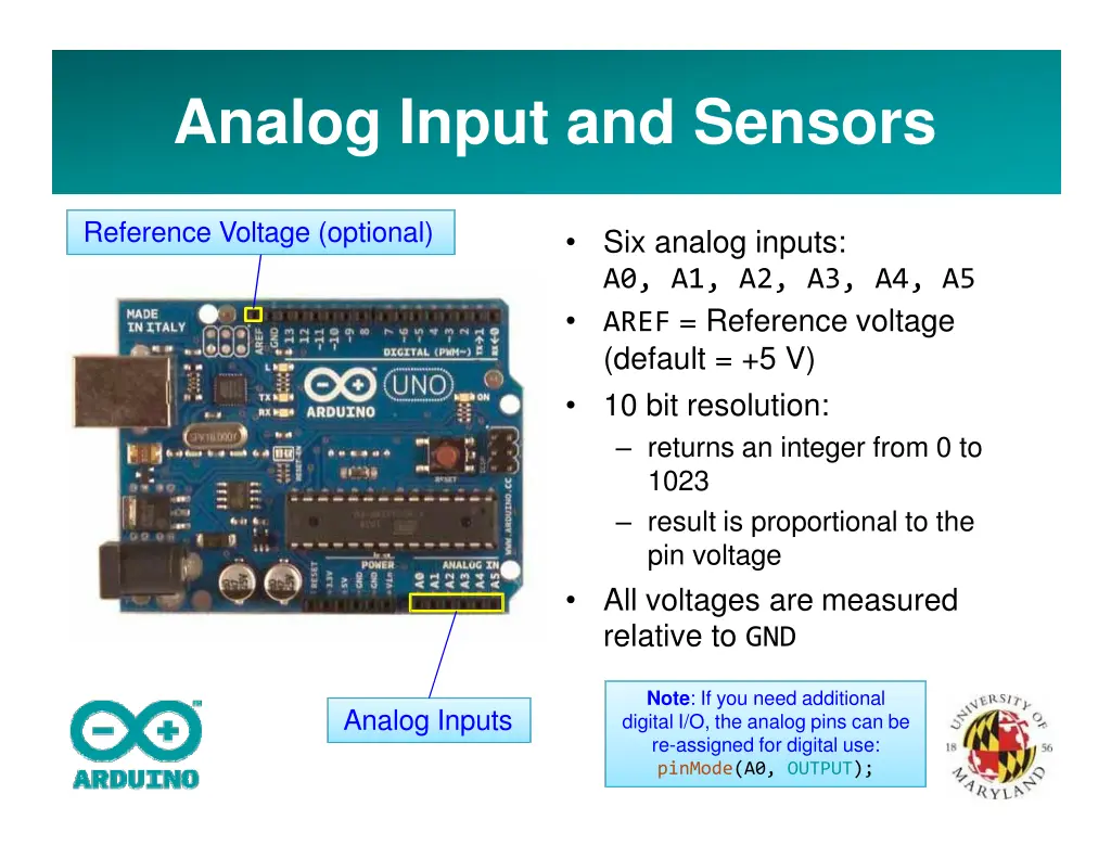 analog input and sensors
