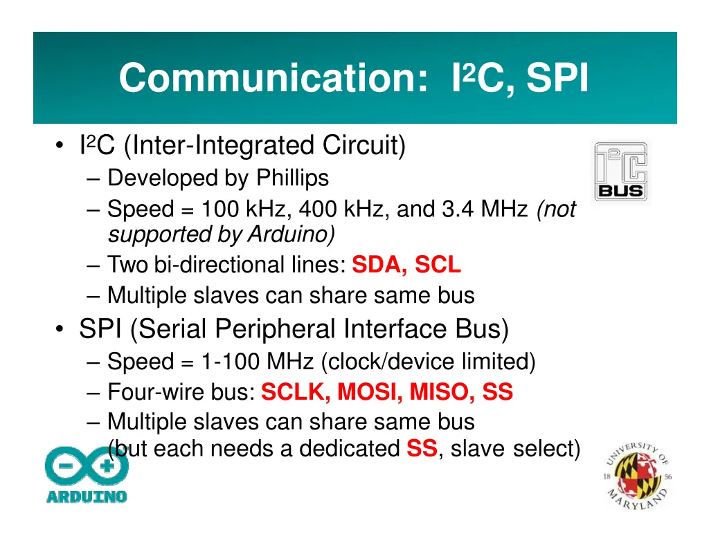 communication i 2 c spi