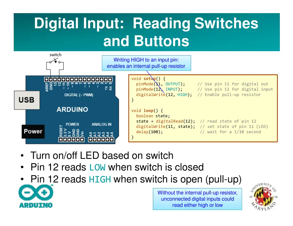 digital input reading switches and buttons