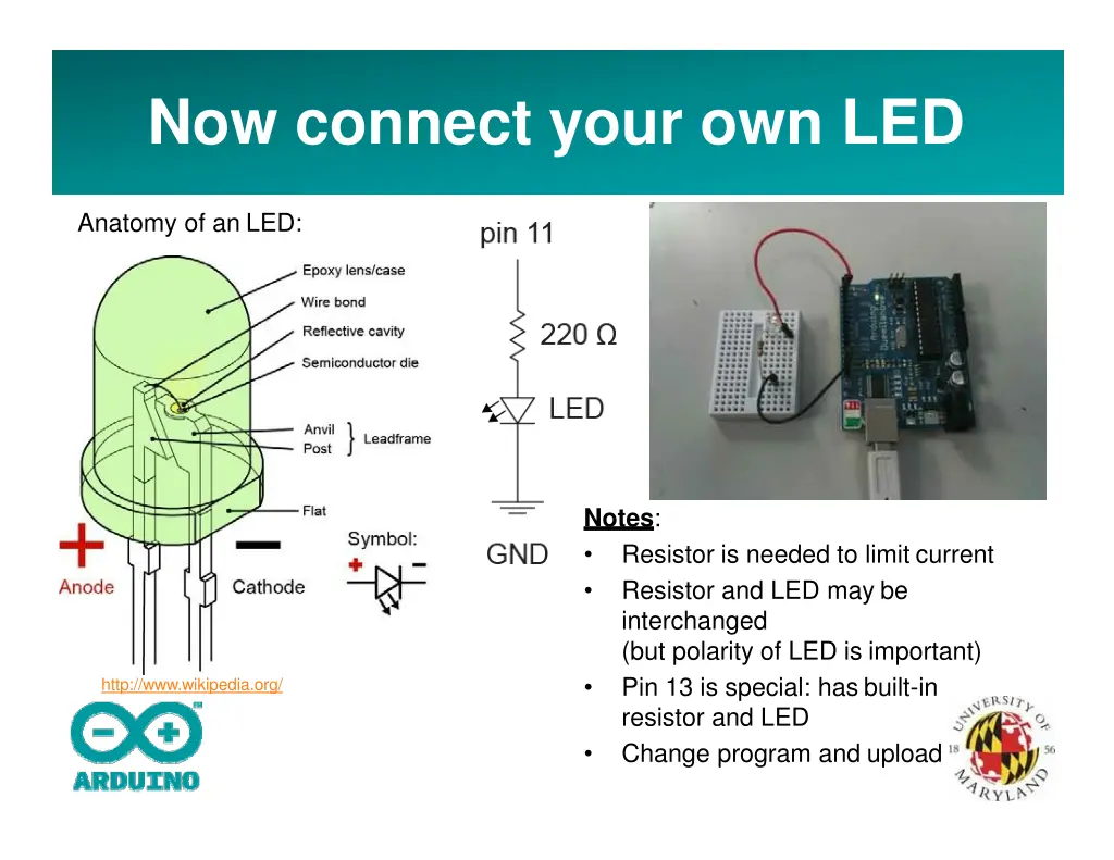 now connect your own led