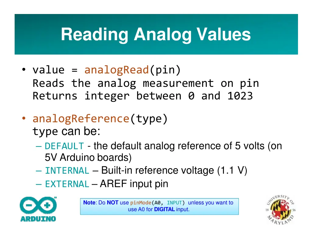 reading analog values