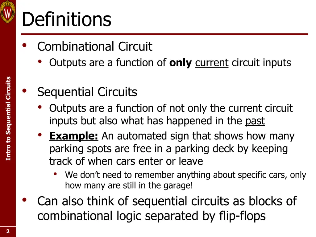 definitions combinational circuit outputs