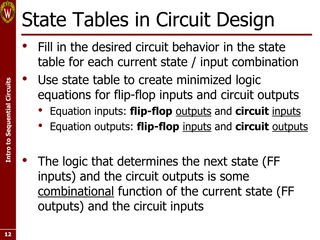 state tables in circuit design fill