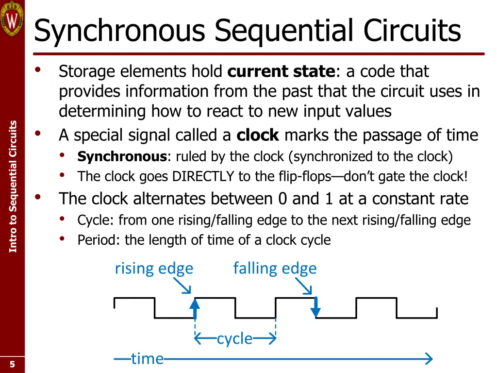 synchronous sequential circuits storage elements