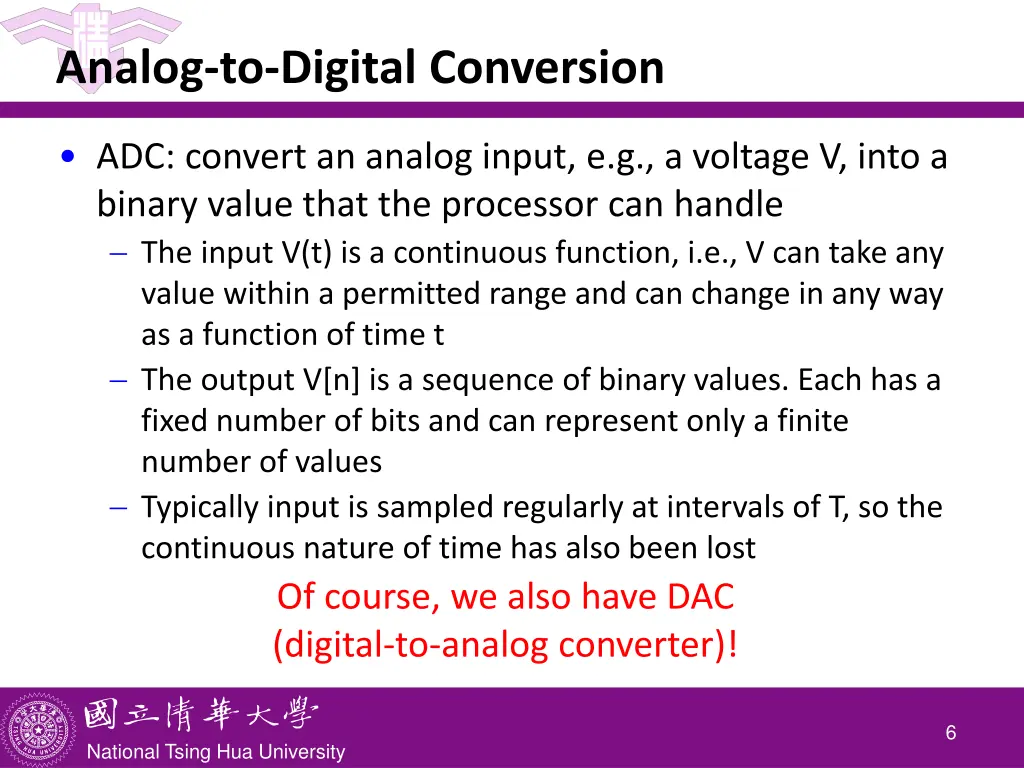 analog to digital conversion