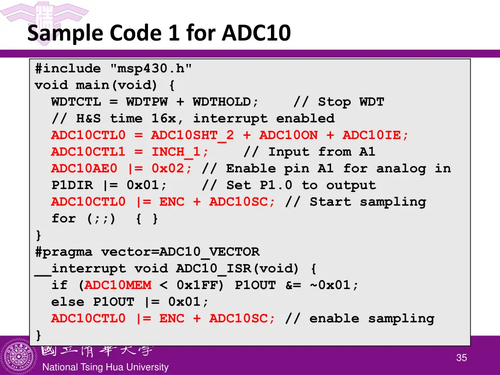 sample code 1 for adc10 1