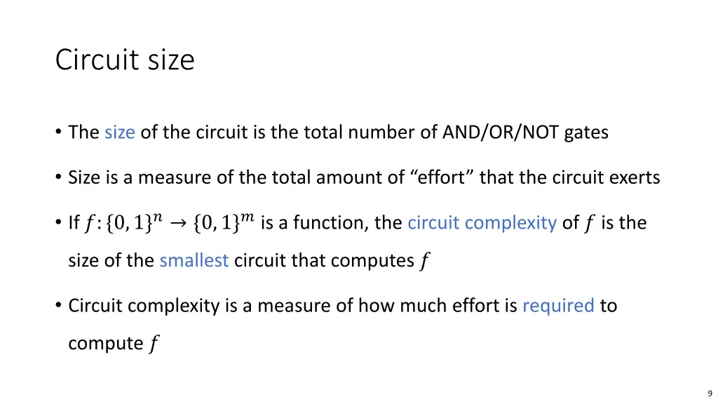 circuit size