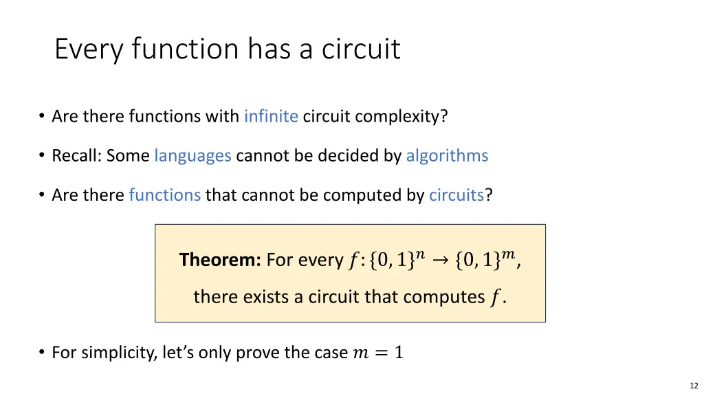 every function has a circuit