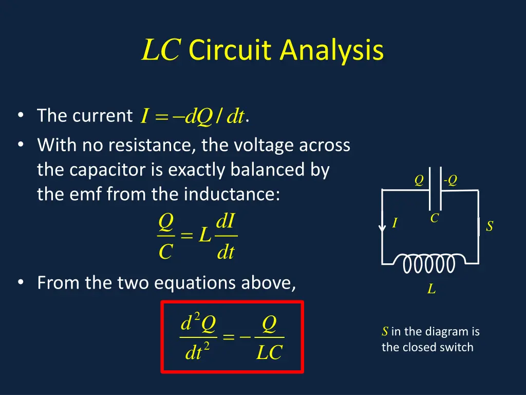 lc circuit analysis