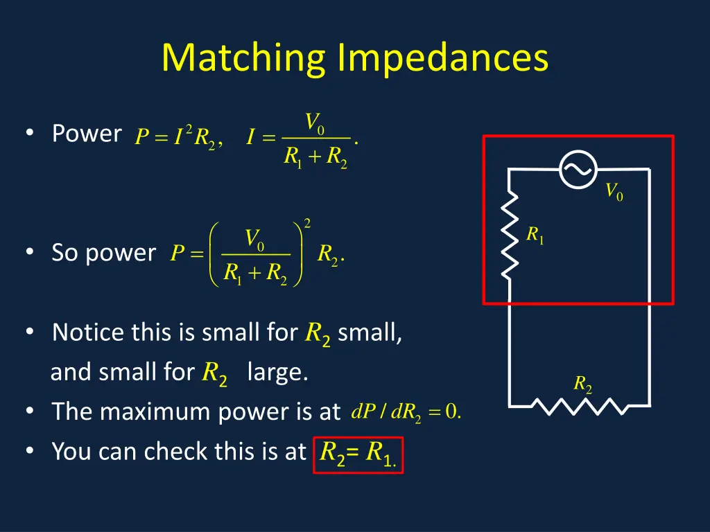 matching impedances 1