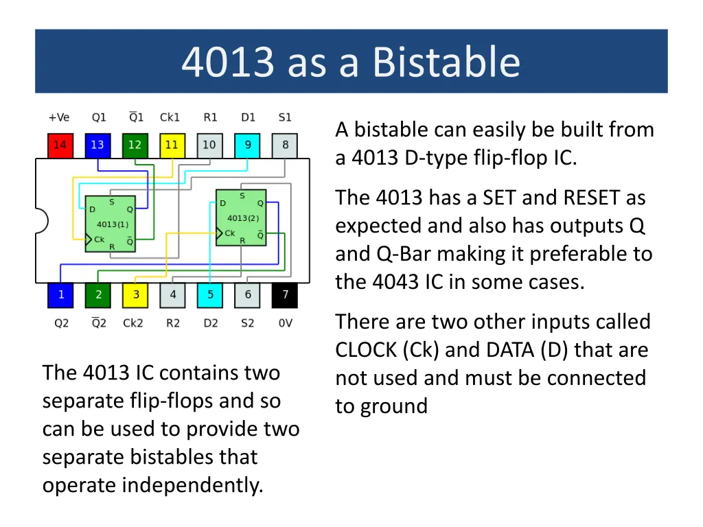 4013 as a bistable