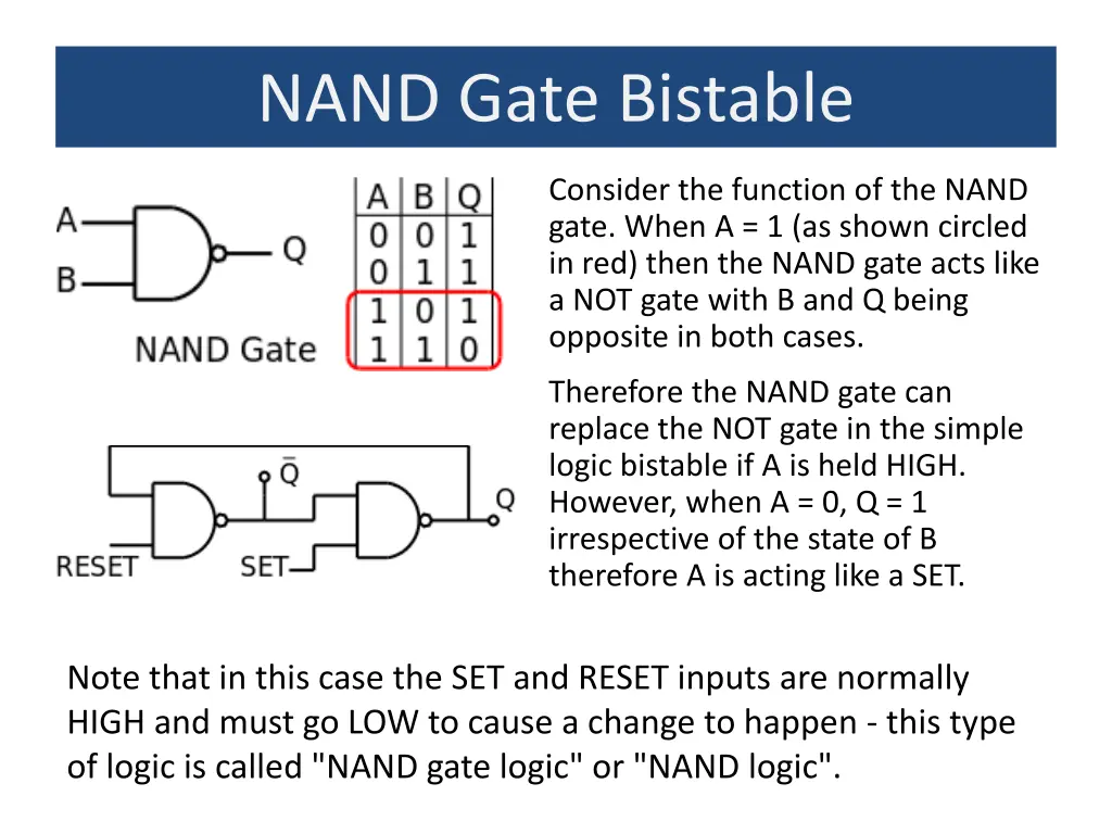 nand gate bistable