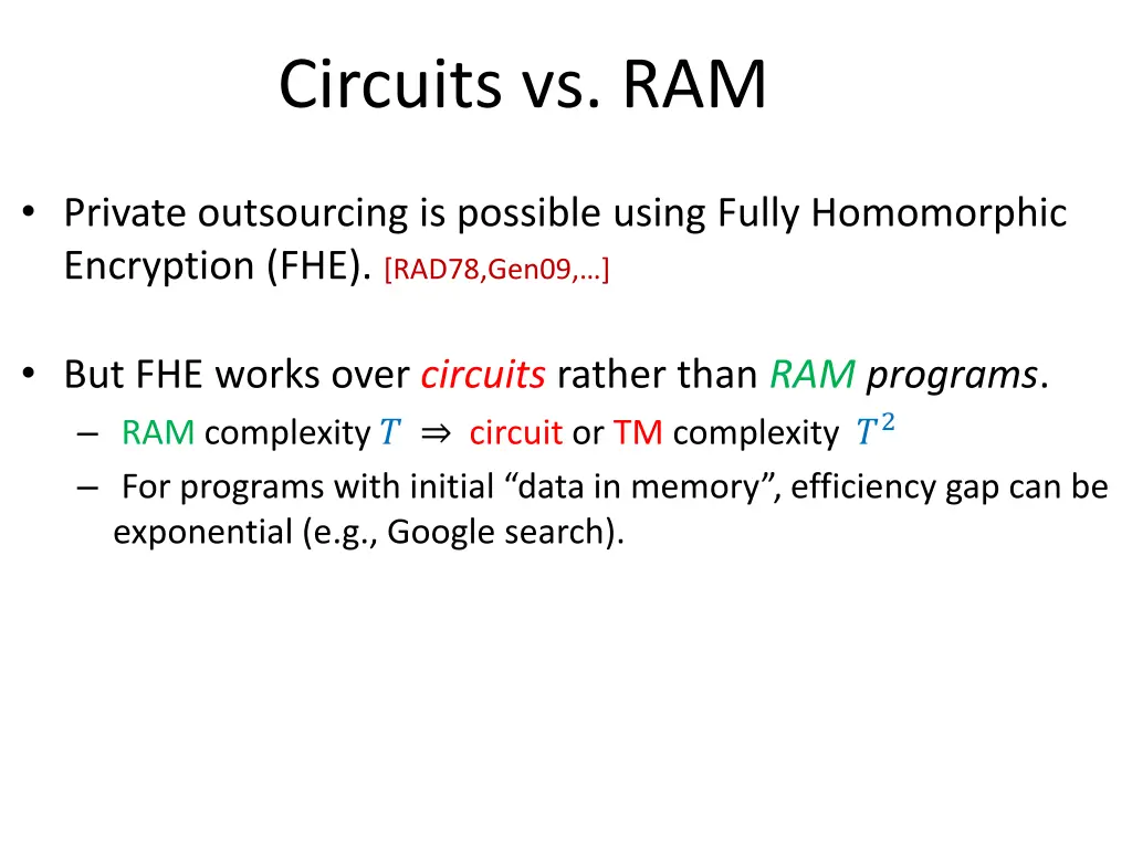 circuits vs ram