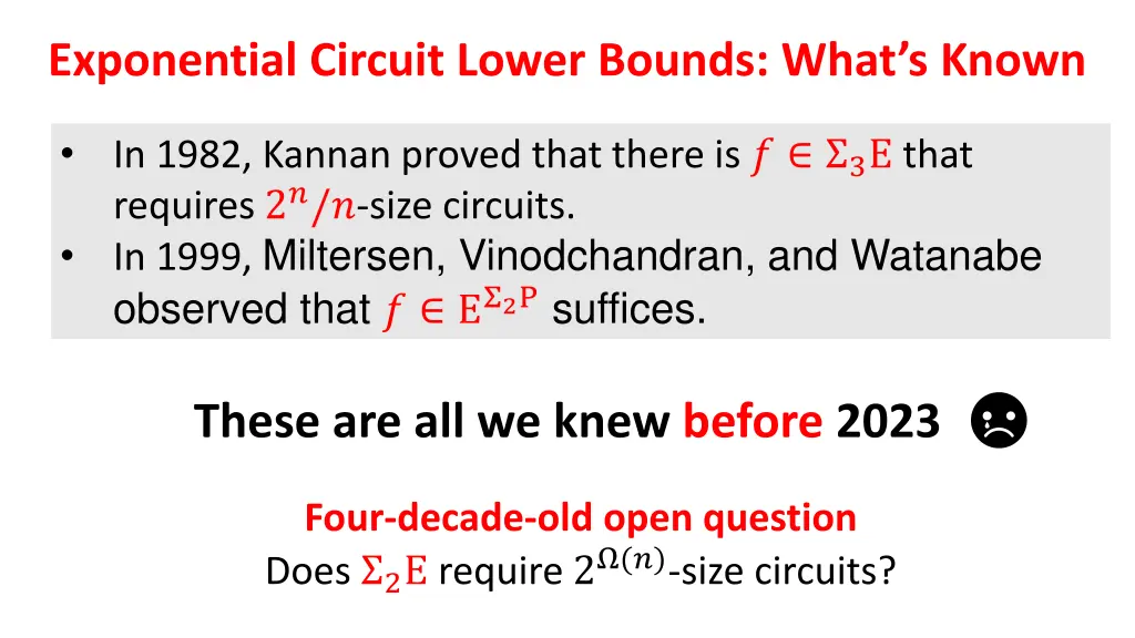 exponential circuit lower bounds what s known
