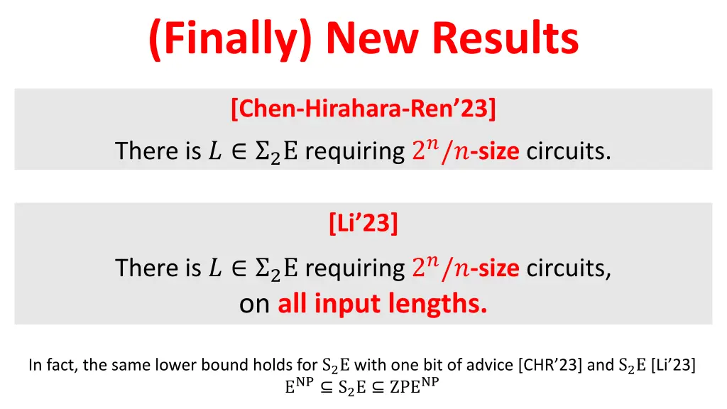 finally new results