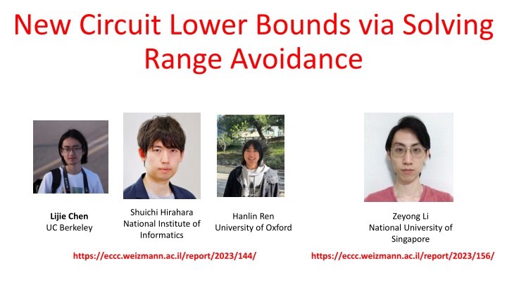 new circuit lower bounds via solving range