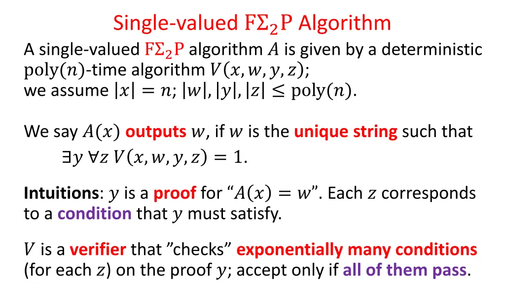 single valued f 2 p algorithm a single valued