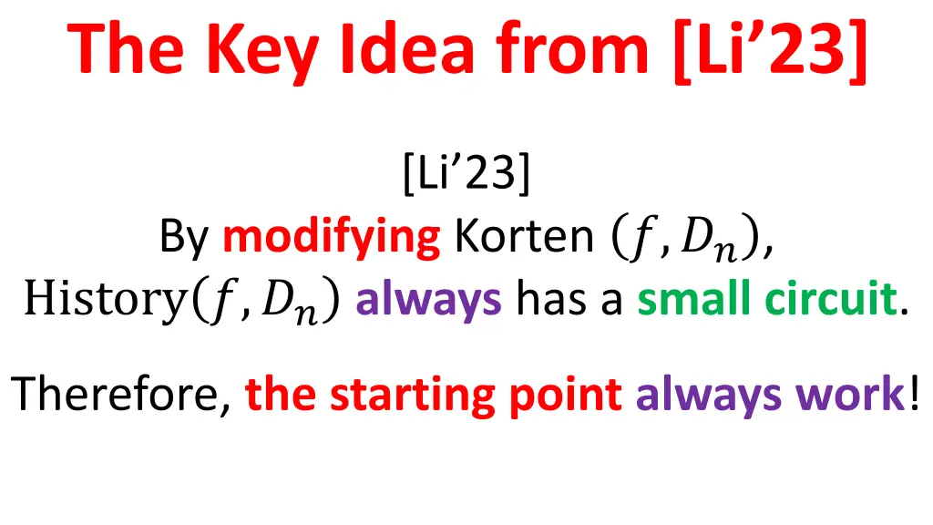 the key idea from li 23