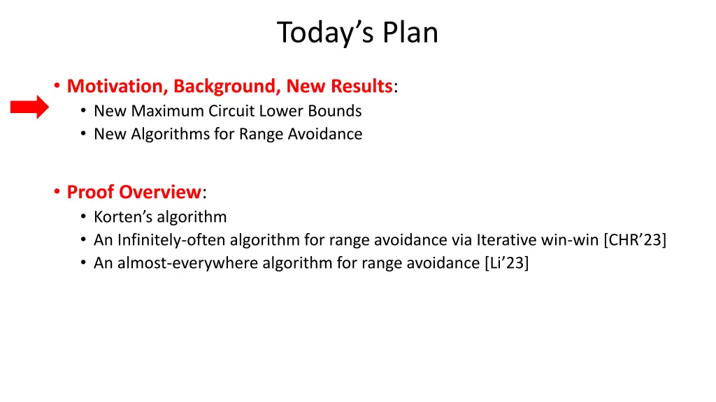 today s plan