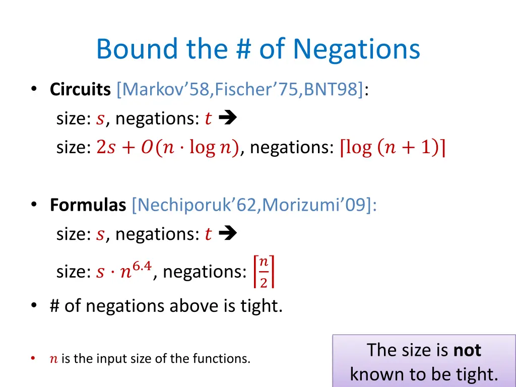 bound the of negations