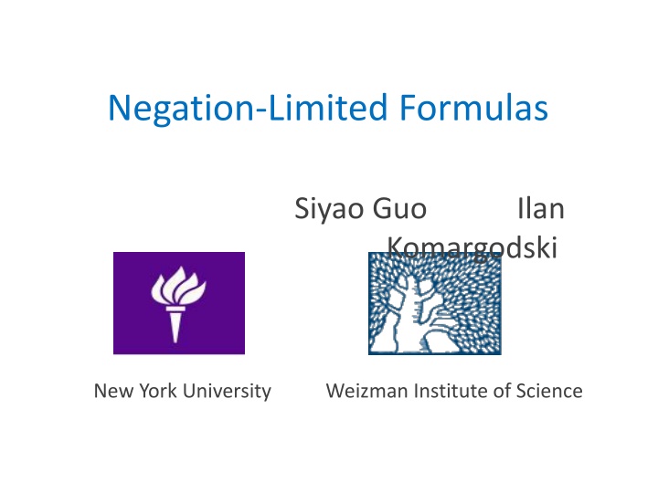 negation limited formulas