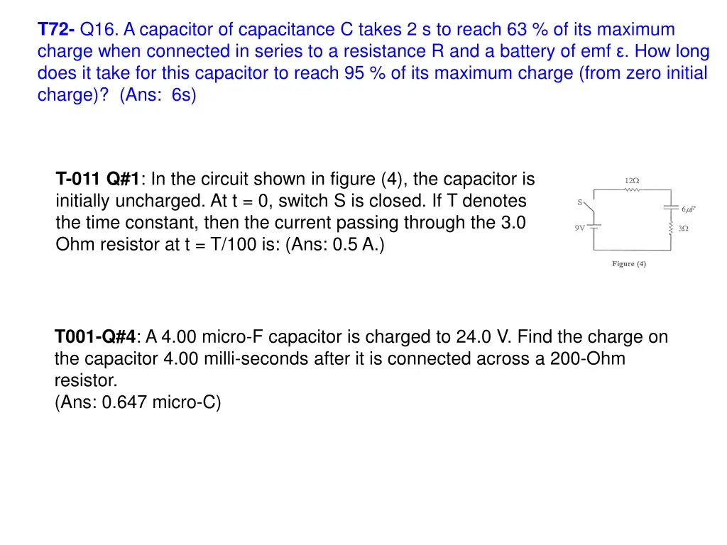 t72 q16 a capacitor of capacitance c takes