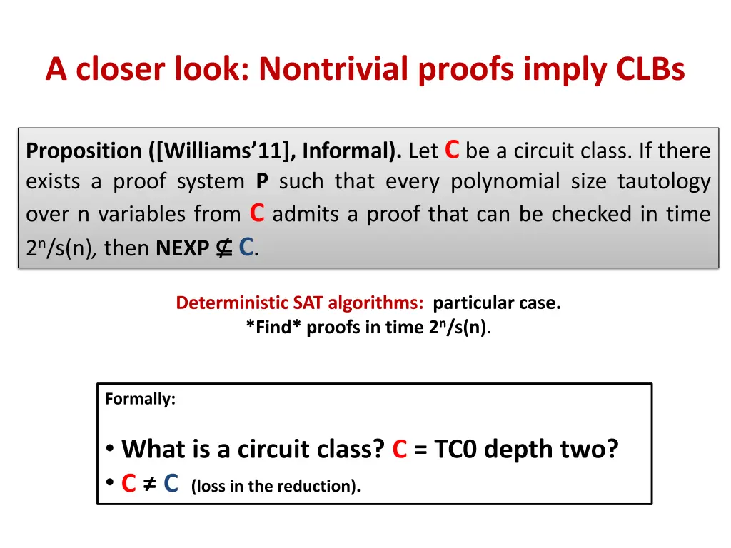 a closer look nontrivial proofs imply clbs
