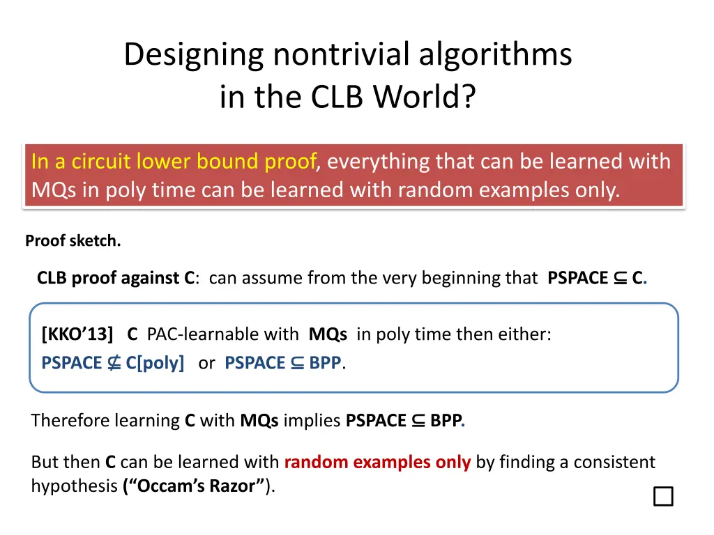 designing nontrivial algorithms in the clb world 1