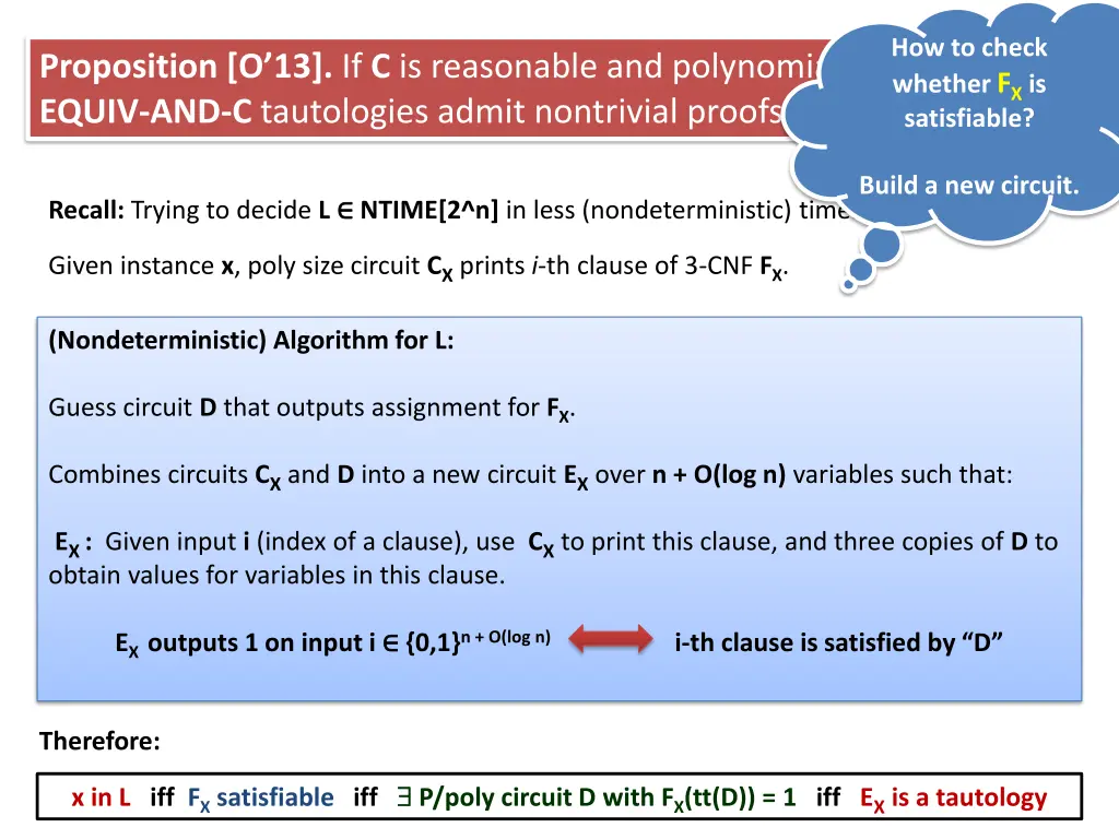 how to check whether f x is satisfiable