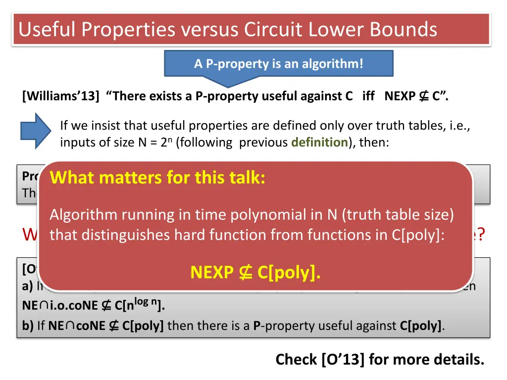 useful properties versus circuit lower bounds