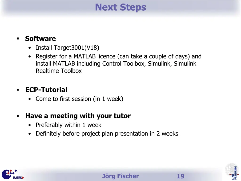 next steps