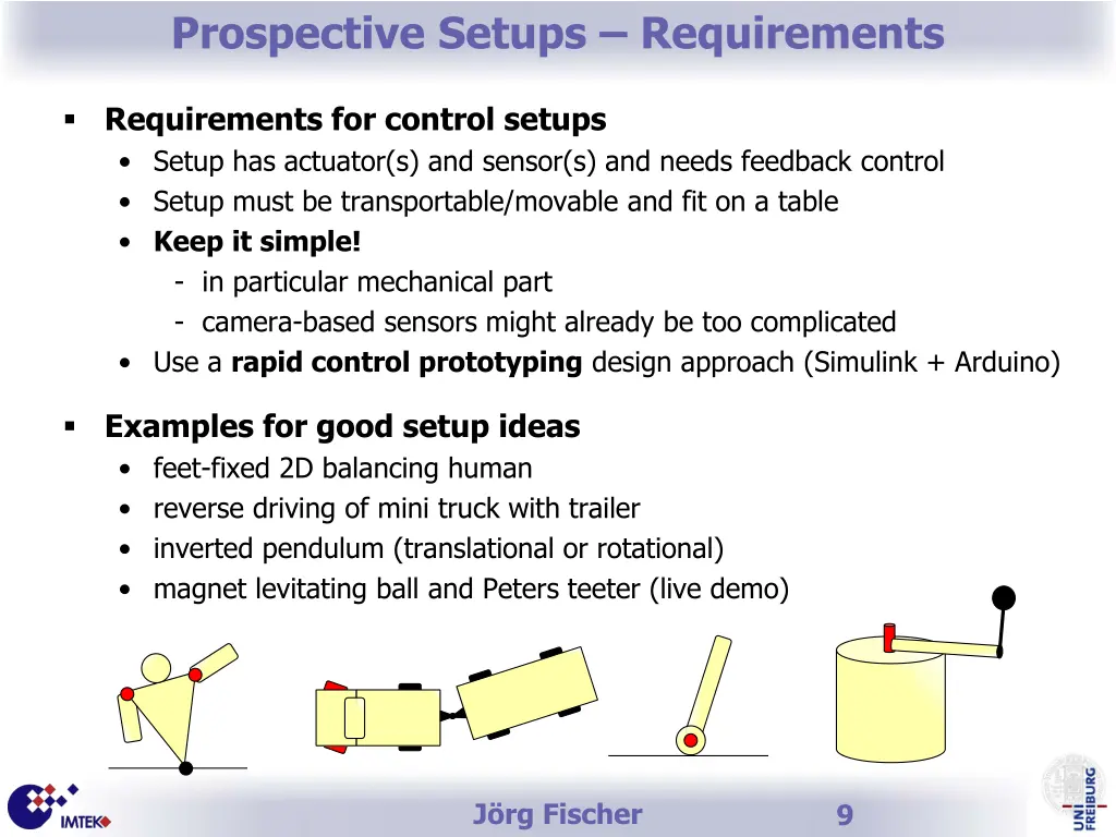 prospective setups requirements