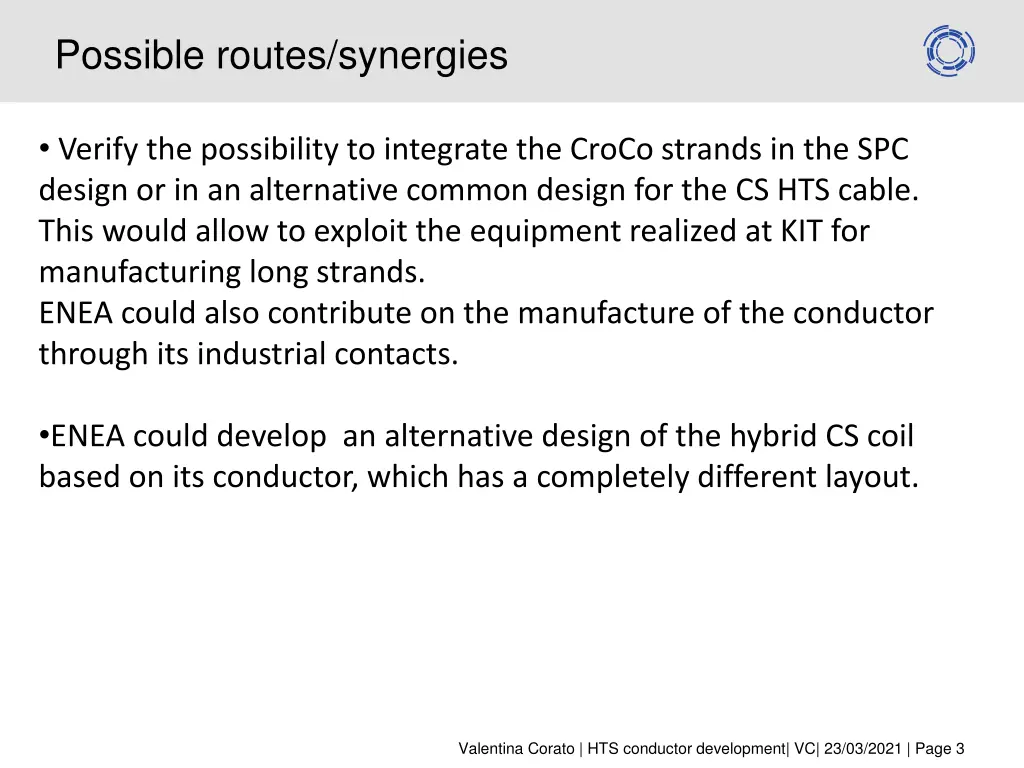 possible routes synergies