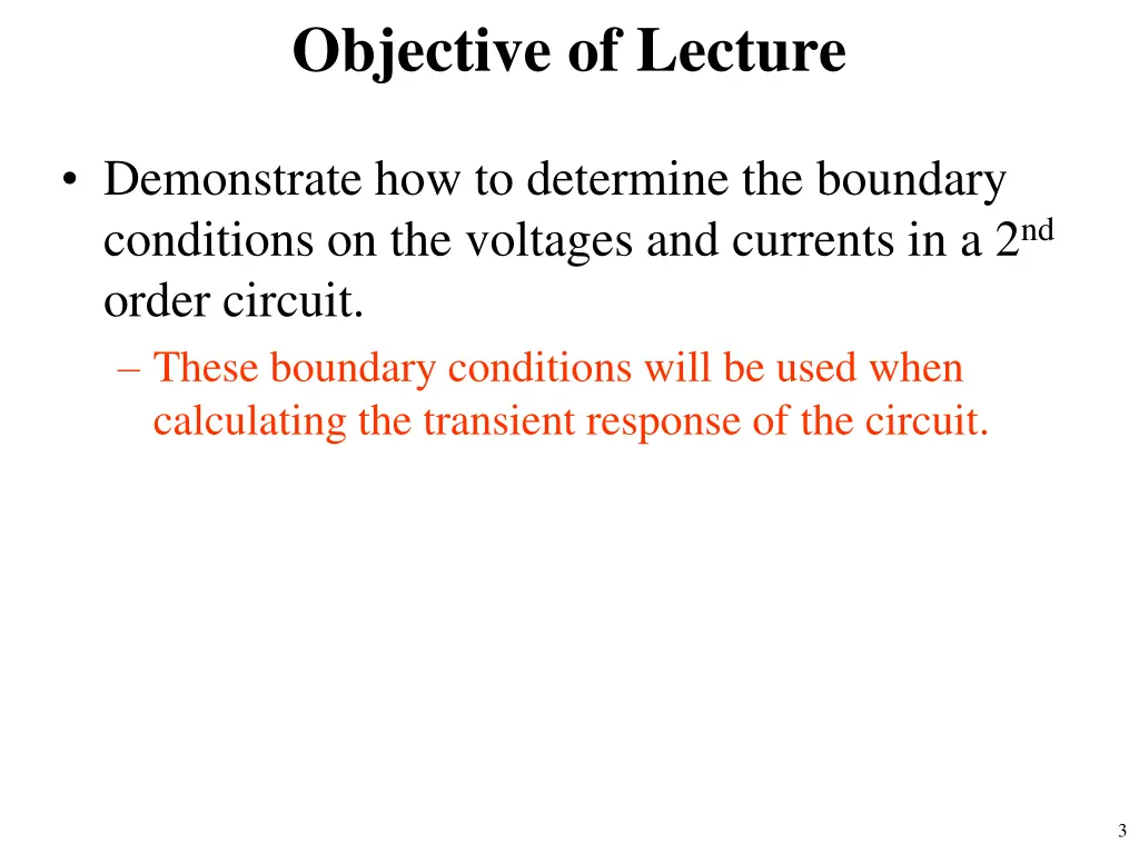 objective of lecture